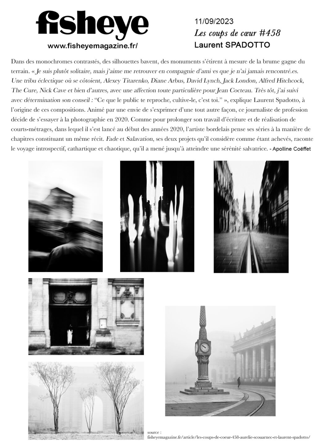 Fisheye Magazine - Coup de coeur, Laurent Spadotto, artiste photographe à Bordeaux