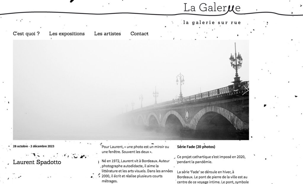 La Galerue, galerie d'art à Lyon - Exposition Laurent Spadotto, artiste photographe à Bordeaux.