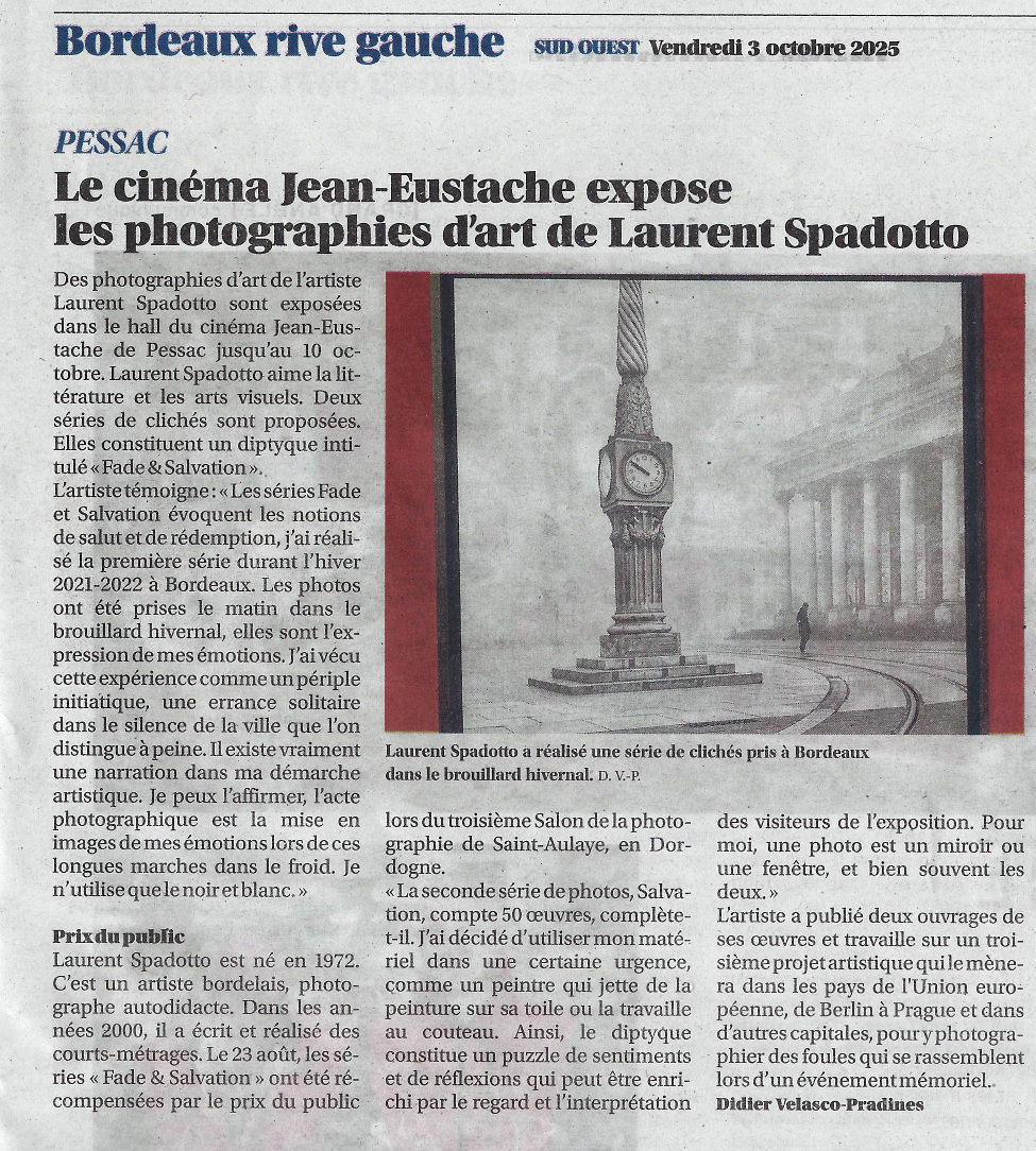 Laurent Spadotto, exposition photo au cinéma Jean Eustache à Pessac.